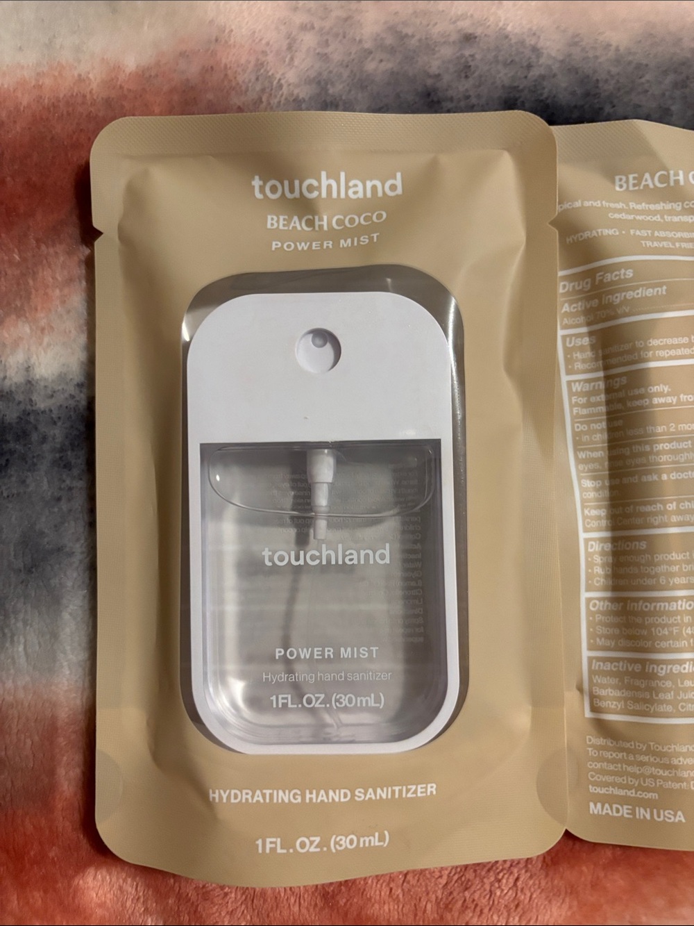 Touchland Beach Coco Power Mist Hydrating Hand Sanitizer - Beige